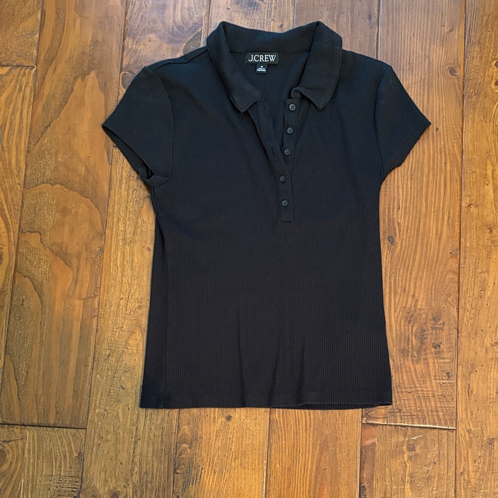 J.Crew Black Ribbed Knit Sweater